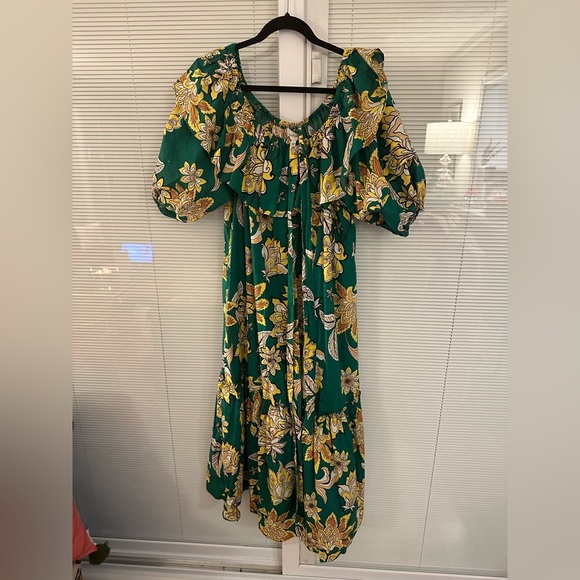 Gibson Latimer off the shoulder midi dress with tie belt - Picture 1 of 2